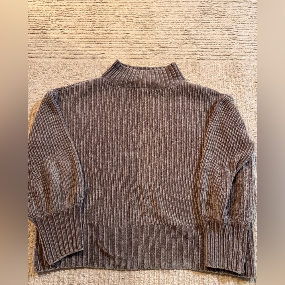 Cynthia Rowley Ribbed Knit Turtleneck Sweater - Gray